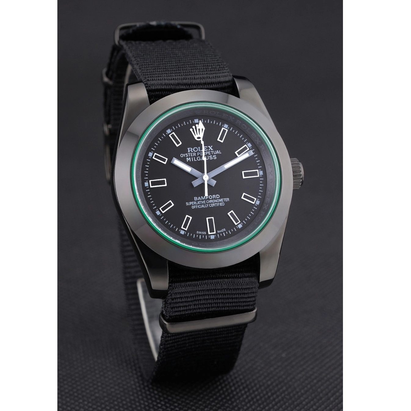 Aaa replica watch Strap Nylon 622001 Milgauss Bamford Rolex Black 0517